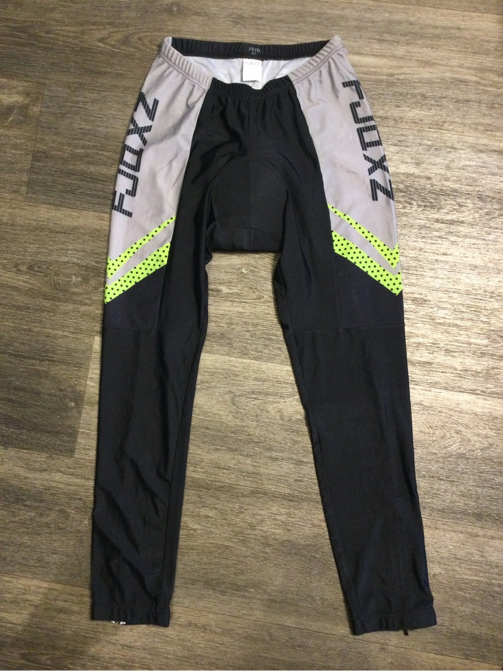 FJQXZ Racing Men's Cycling Tights in Black, Gray & Neon Green